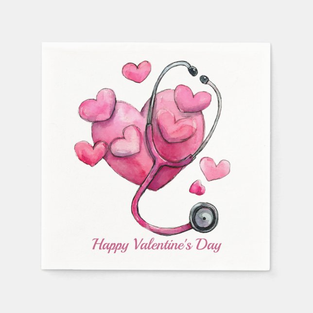Healing Hearts Valentins-Design Serviette (Vorderseite)