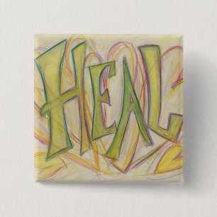 Healing Hearts Word Art Lapel Button-Buttone Button