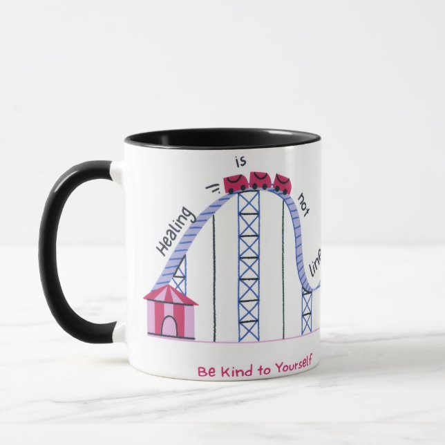 'Healing Isn't Linear' Cute & Comforting Quote Mug Tasse (Links)