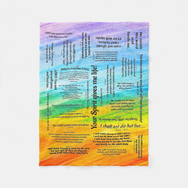 Healing Scripts Bible Verse Fleece Blanket (Vorderseite)