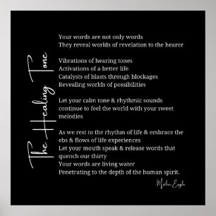 Healing Tone Sound Poem Poster Wand Art Dekoration