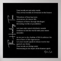 Healing Tone Sound Poem Poster Wand Art Dekoration