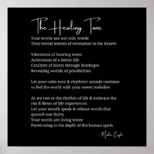 Healing Tone Sound Poem Poster Wand Art Dekoration