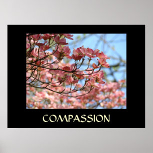 HEALING TOUCH ART Geschenke KOMPASSION Dogwood Blu Poster