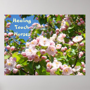 Healing Touch Nurses Poster Pink Blüten Pflege