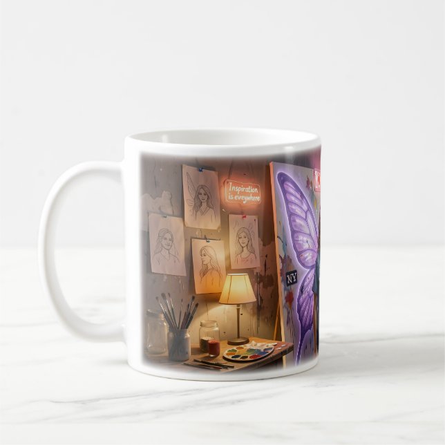 Healing Wings in an Urban Dream Studio Mug Kaffeetasse (Links)
