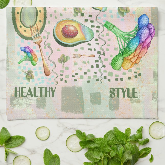 Healsy Food Art Geschirrtuch (Gefaltet)