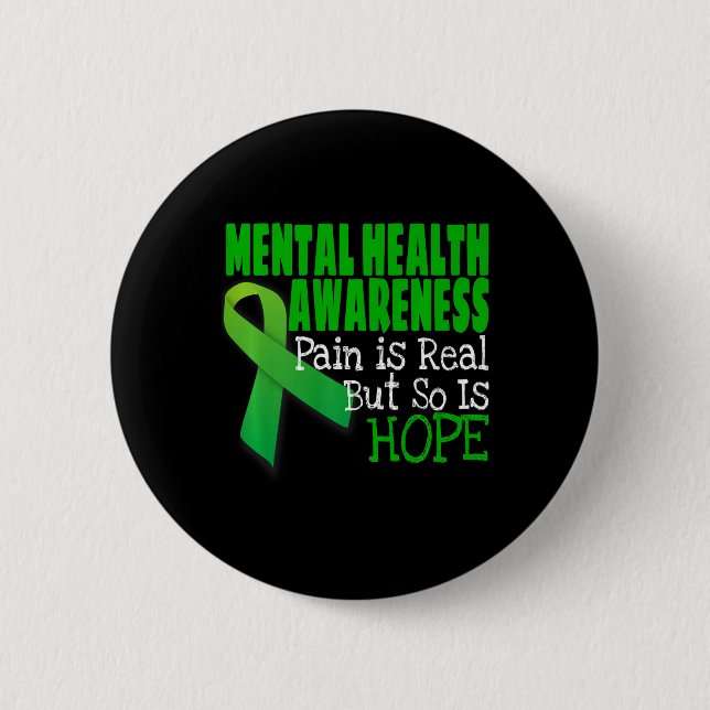 Health Awareness Mental Health Ribbon Button (Vorderseite)