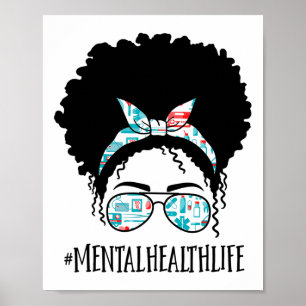 Health Black Afro Messy Bun Crew Afry American Poster