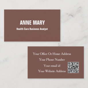 Health Care Business Analyst Terrakotta QR Code Visitenkarte