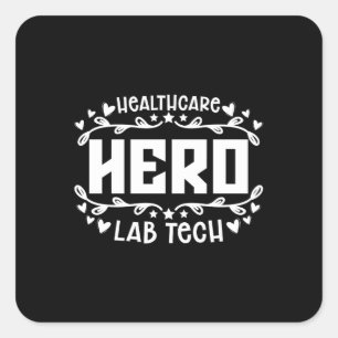 Health Care Hero Labrador Tech Labortechniker Quadratischer Aufkleber