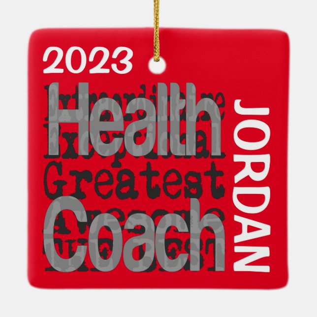 Health Coach Extraordinaire CUSTOM Keramikornament (Rückseite)
