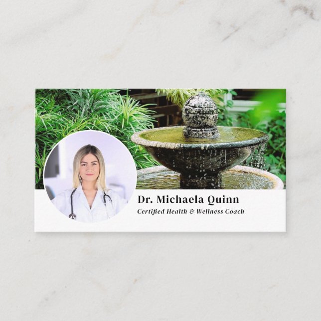 Health Coach Profile Foto QR Code Business Card Visitenkarte (Vorderseite)