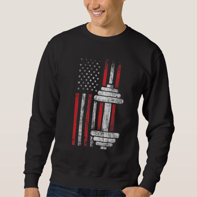 Health Fitness Gym Workout Motivation Amerikaner Sweatshirt (Vorderseite)