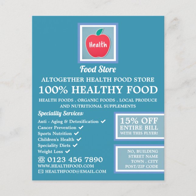 Health Food Store Logo Advertising Flyer (Vorne)