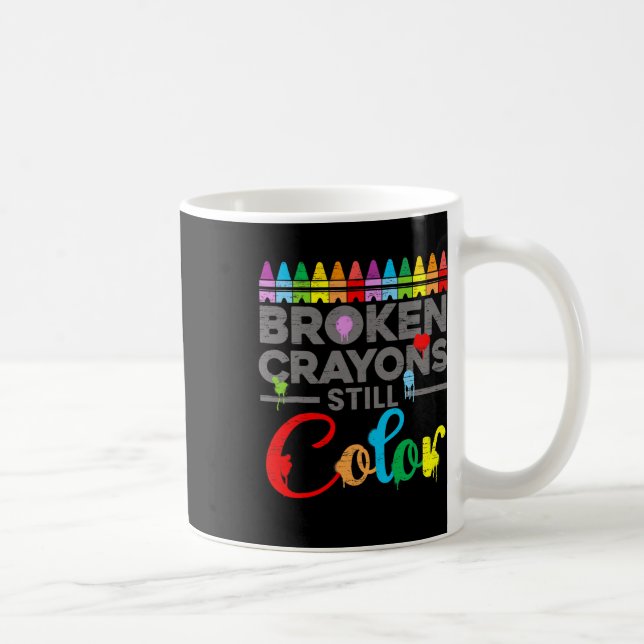 Health Motivation Sprichwort gebrochen Crayons Sti Kaffeetasse (Rechts)