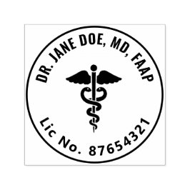 Health Professional Medical Doctor Simple Caduceus Permastempel