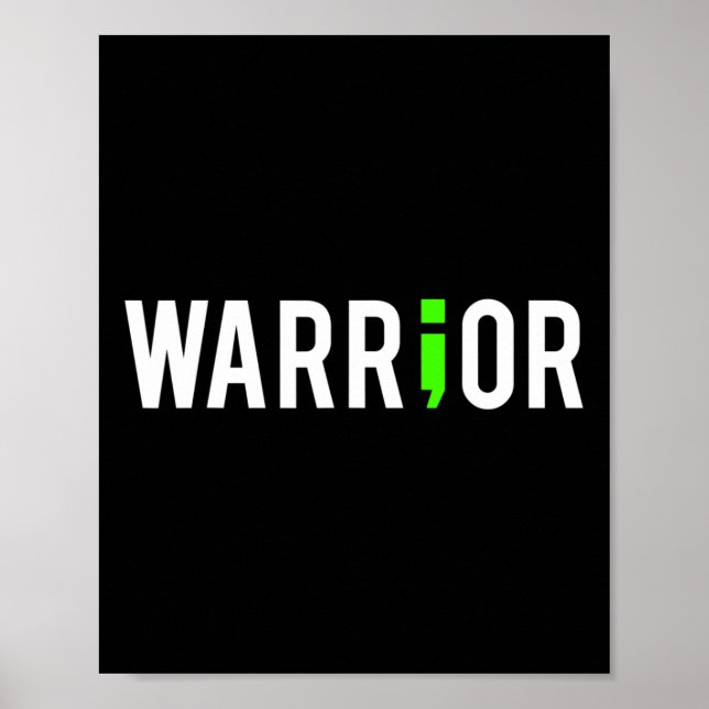 Health Semi Colon Warrior Design Geschenk für Unte Poster (Vorne)