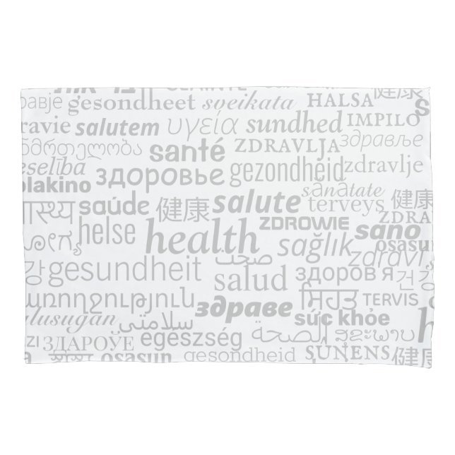 Health Text Pillow Case Multlanguage Kissenbezug (Vorderseite)