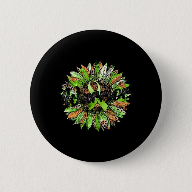 Health Warrior Leopard Sonnenblume Grüne Multifunk Button (Vorderseite)