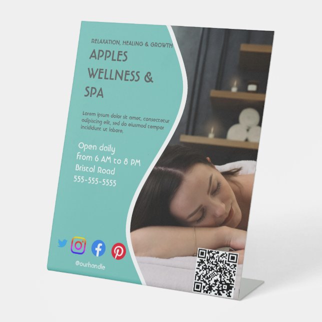 Health Wellness-Center Poster Flyer Wellness Cente Sockelschild (Vorderseite)