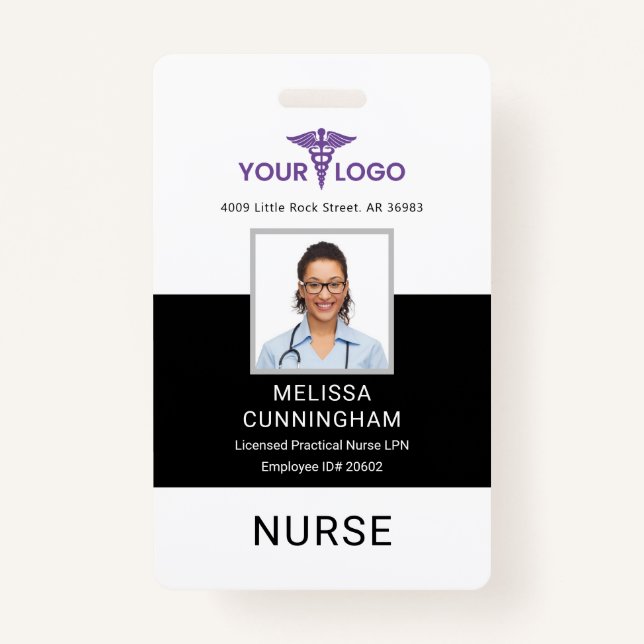 Healthcare Business Logo Employees Photo ID Ausweis (Vorderseite)