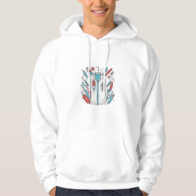 Healthcare Hero Hoodie - Vial & Syringe Art (Vorderseite)