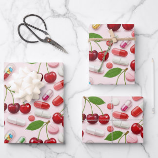 Healthcare & Pharmacy Cherry Pink Kapsel Geschenkpapier Set