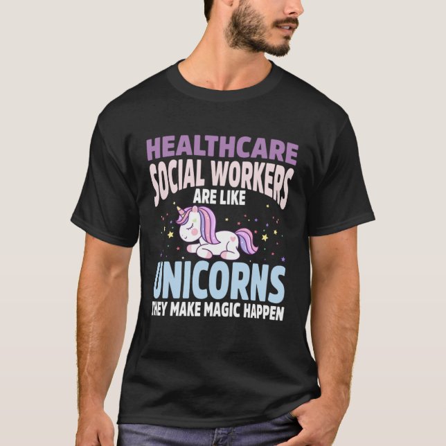 Healthcare Social Worker Unicorn Apparel Unicorns  T-Shirt (Vorderseite)