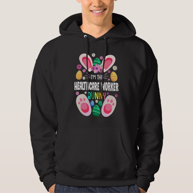 Healthcare Worker Teacher Bunny Easter Day Rabbit  Hoodie (Vorderseite)
