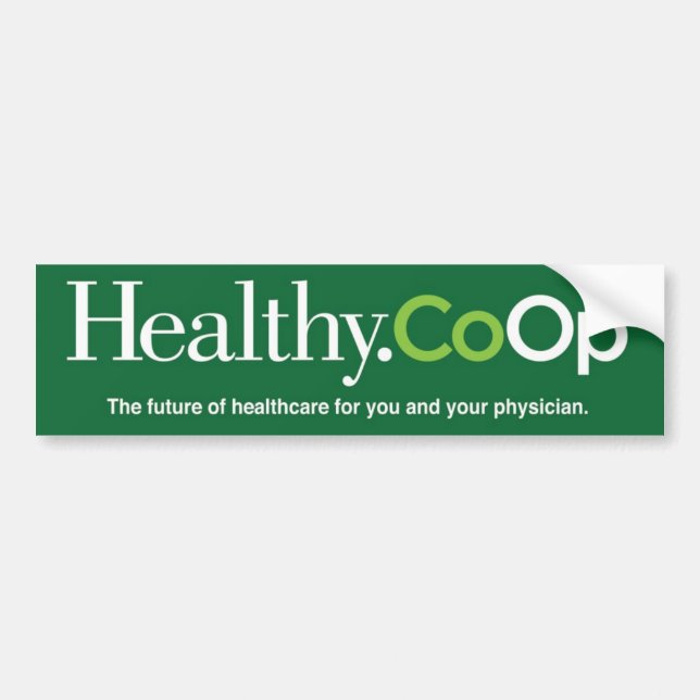 Healthy.Coop grüner Autoaufkleber (Vorne)