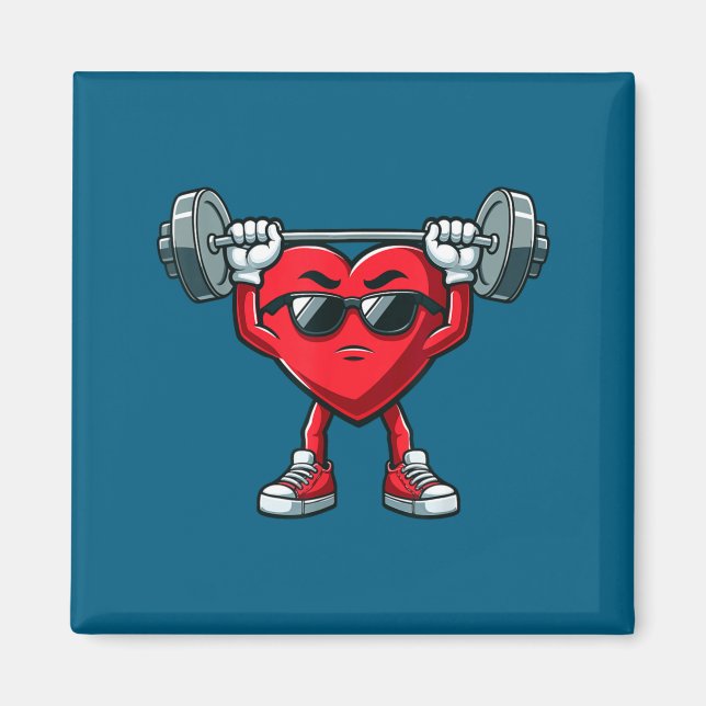 Healthy Heart Heart Disease Awareness Weightliftin Magnet (Vorne)