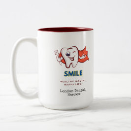 Healthy Mouth, Happy Life Dentist Oral hygiene Zweifarbige Tasse