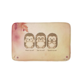 hear, see and speak no evil cute Hedgehogs Badematte