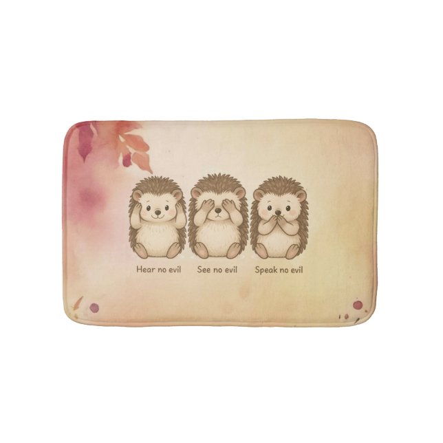 hear, see and speak no evil cute Hedgehogs Badematte (Vorderseite)