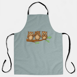 Hear, See, and Speak No Evil Owls Schürze