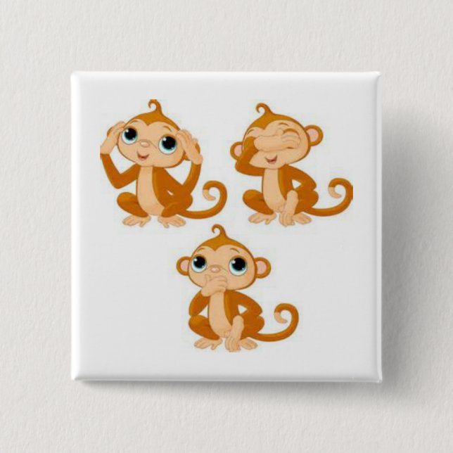 Hear Speak See No Evil Knopf Button (Vorderseite)
