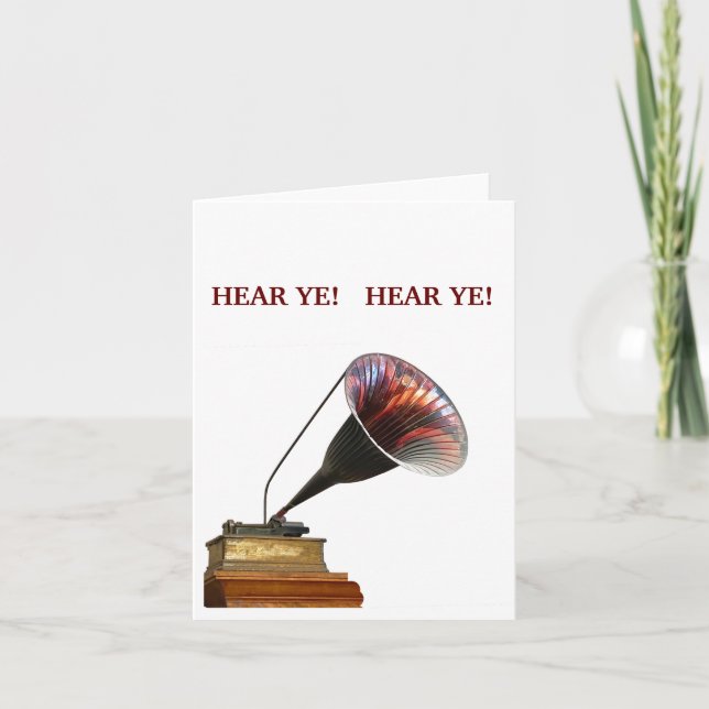 HEAR YE! kündigt wichtige Ereignisse & Tage an Einladung (Vorderseite)