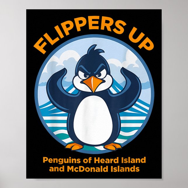 Heard Island Pinguin Protest gegen Tariff Flippe Poster (Vorne)