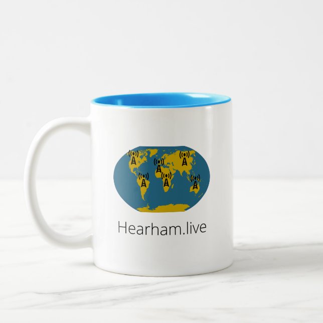 Hearham.live Fan-Tasse Zweifarbige Tasse (Links)