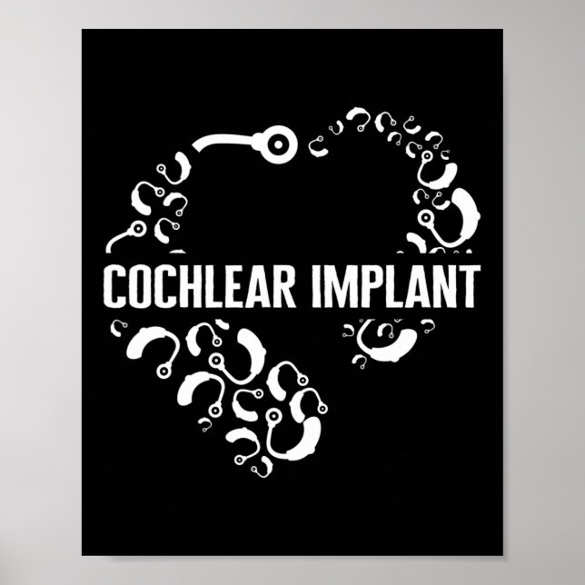 Hearing Loss Awareness Love Cochlear Implant Asl H Poster (Vorne)