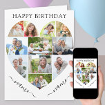 Heart 11 Foto Collage Twins Namen Skript Geburtsta Karte<br><div class="desc">Glückliche Geburtstagskarte für Zwillinge mit einer Liebe Herz Foto Collage. Die Fotovorlage ist für Sie Set, um Ihre Bilder hinzuzufügen, und arbeitet in Reihen von oben bis unten. Die Foto-Collage enthält 11 Fotos, die in einer Mischung aus Portrait, Landschaft und Quadrat/Instragram-Formaten dargestellt werden. Die Zwillingsnamen werden in elegantem, handgeschriebenem Skript...</div>