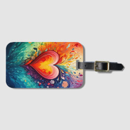 Heart Abstract Watercolor Luggage Tag Gepäckanhänger