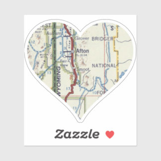 Heart Afton WY Aufkleber