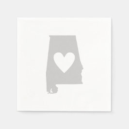 Heart Alabama Staat Silhouette Serviette