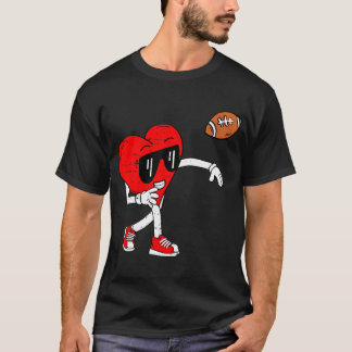 Heart American Football Valentinstag Boys Men Ki T-Shirt