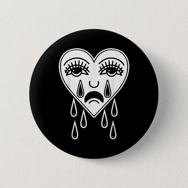 Heart American Traditional Tattoo Old Schoo Button (Vorderseite)