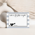 Heart and Arrow Monogram | Advice for the Couple Hinweiskarte<br><div class="desc">Gather advice for the happy couple with these sweet cards. Place a stack at the entrance to an engagement party or wedding, leave one at each place setting, or pass them around. Design features a heart and arrow illustration with your initials inscribed inside, and a modern mix of calligraphy and...</div>