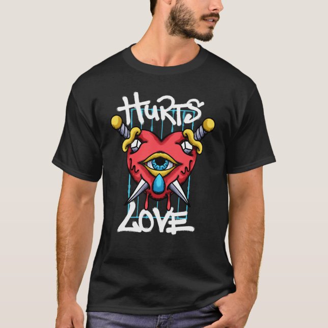 Heart and Eye Streetwear T-Shirt (Vorderseite)