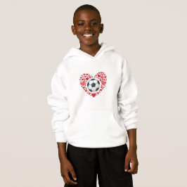 Heart and Soccer Ball for Valentines Day Hoodie
